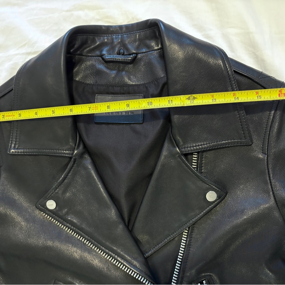 All Saints Black Leather Moto Jacket - Picture 4 of 8